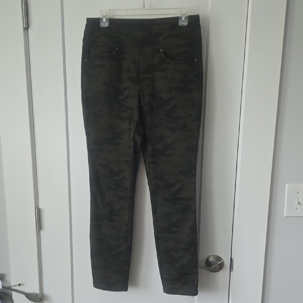 Belle by Kim Gravel Green Camo Print Jeans